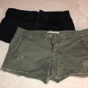 2 for $20 Black & Green khaki shorts, Size 9/10